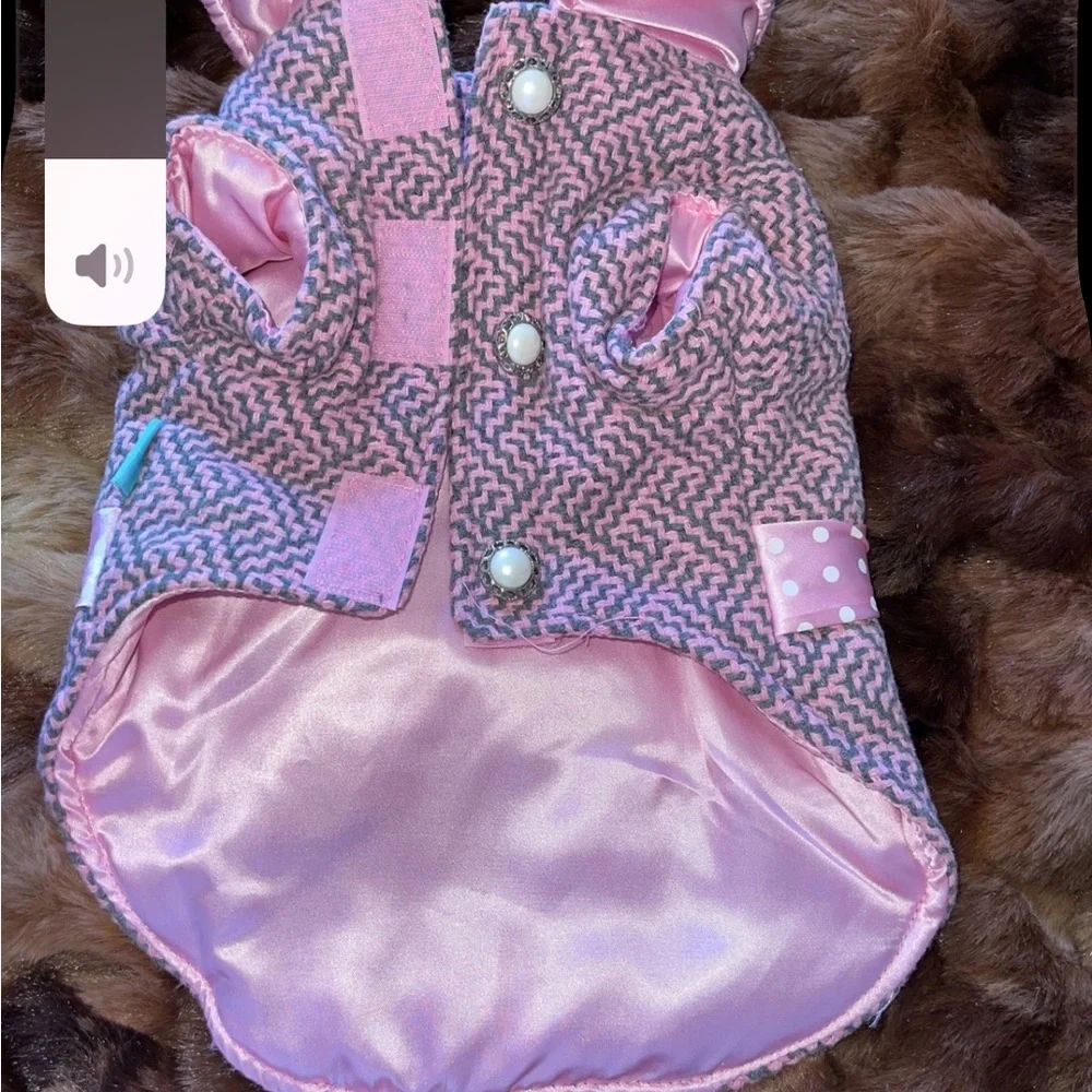 Chic Pink Dog Sweater with Bow DOGO coat couture S
